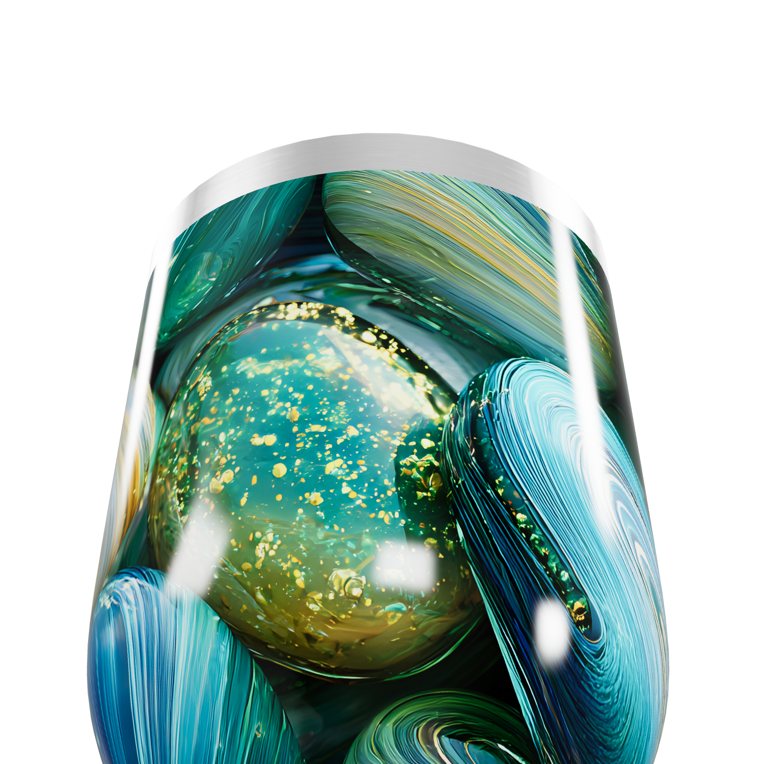 Copo Térmico Slim - Verde Marmorizado Inox