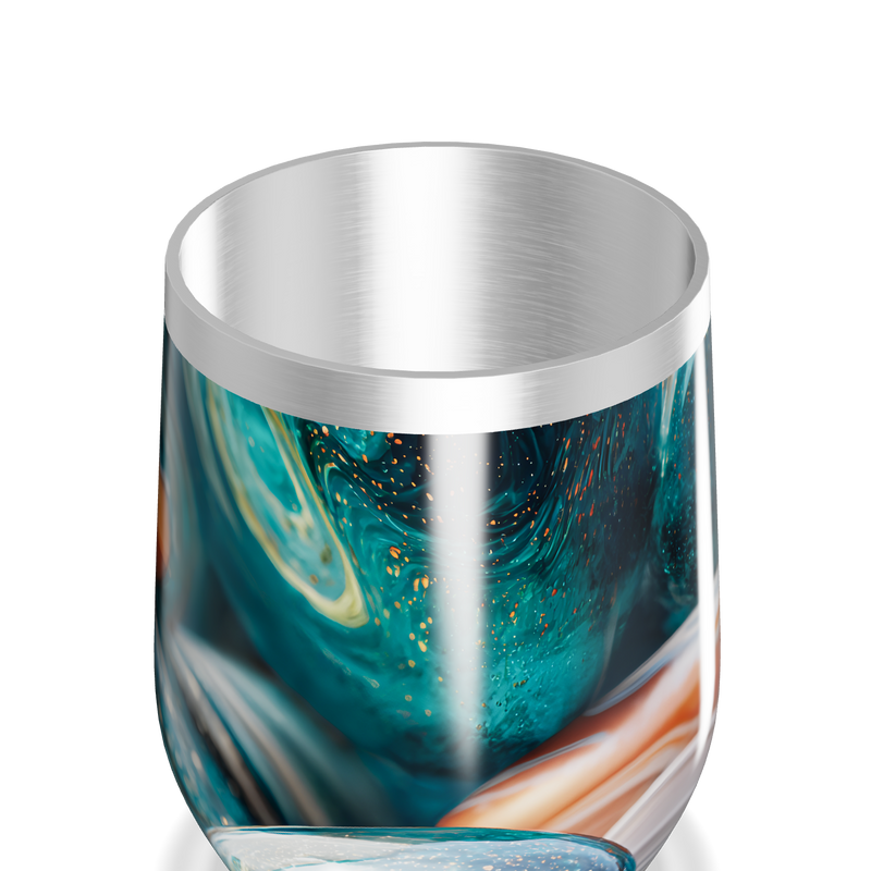 Copo Térmico Slim - Mármore Azul e Laranja