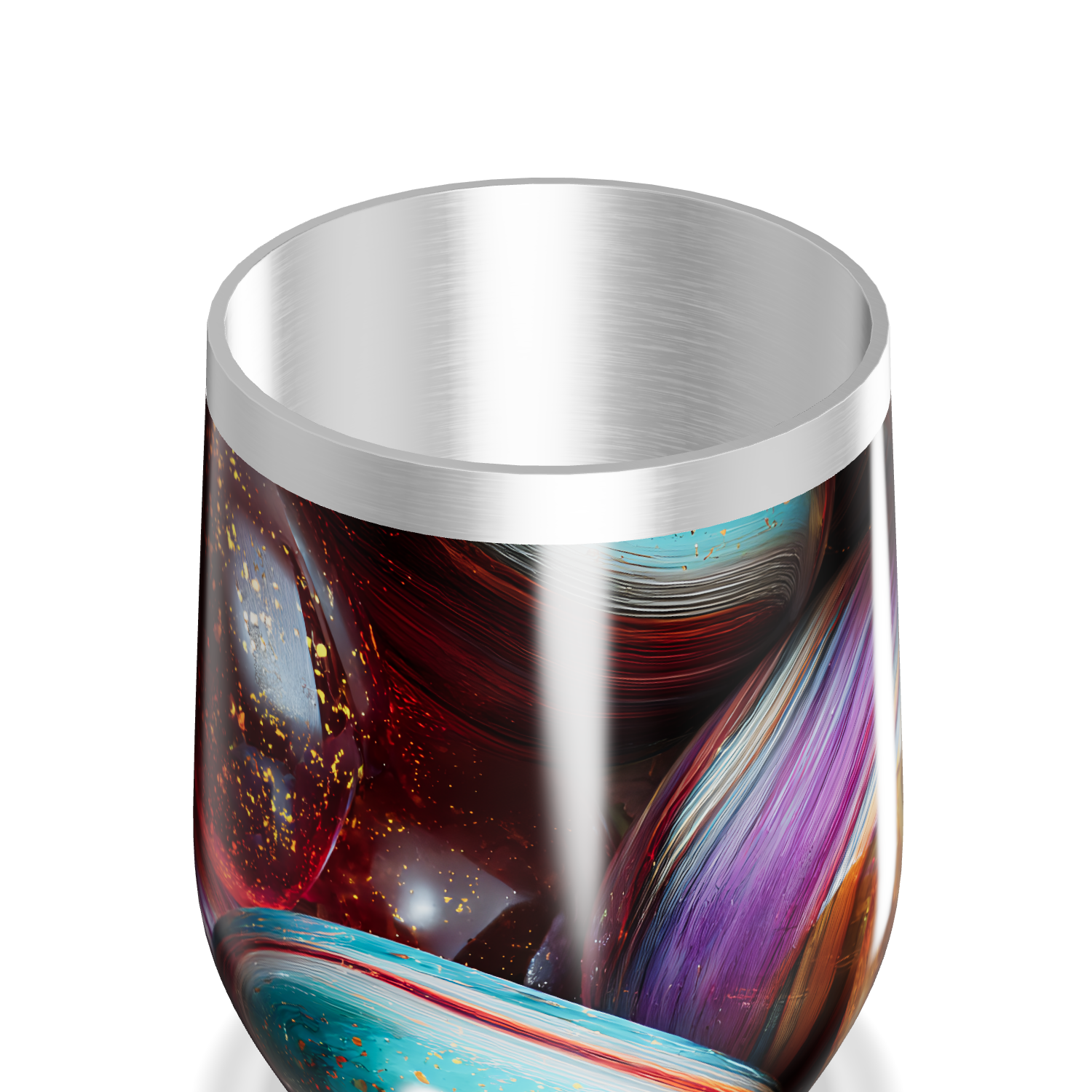 Copo Térmico Slim - Multicolorido Abstrato Aço