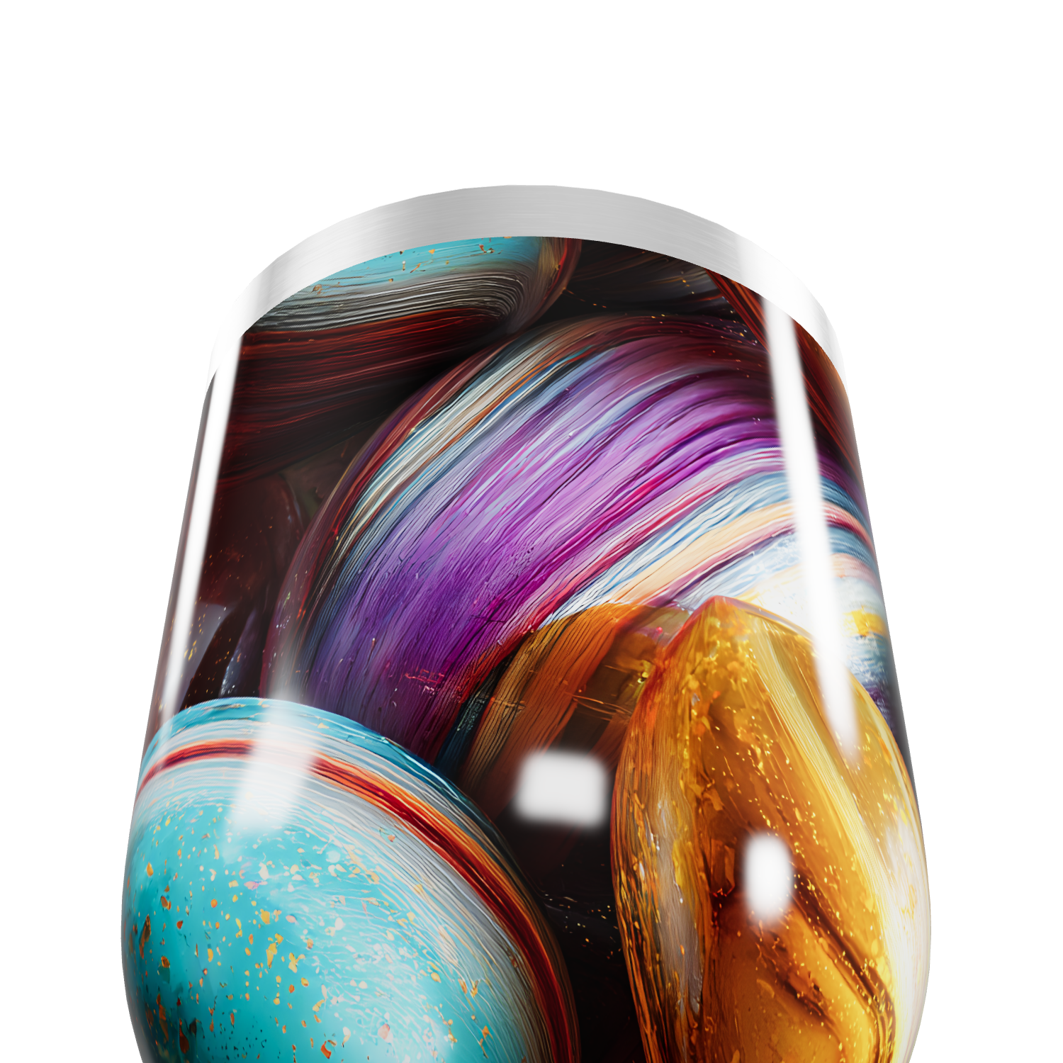 Copo Térmico Slim - Multicolorido Abstrato Aço