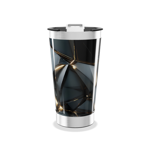 Copo Térmico - Preto Geométrico Aço Inox