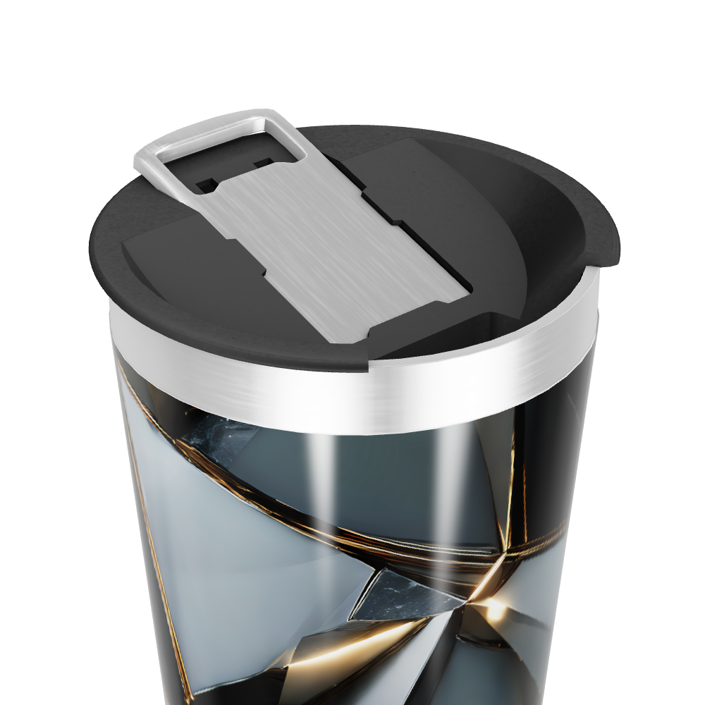 Copo Térmico - Preto Geométrico Aço Inox