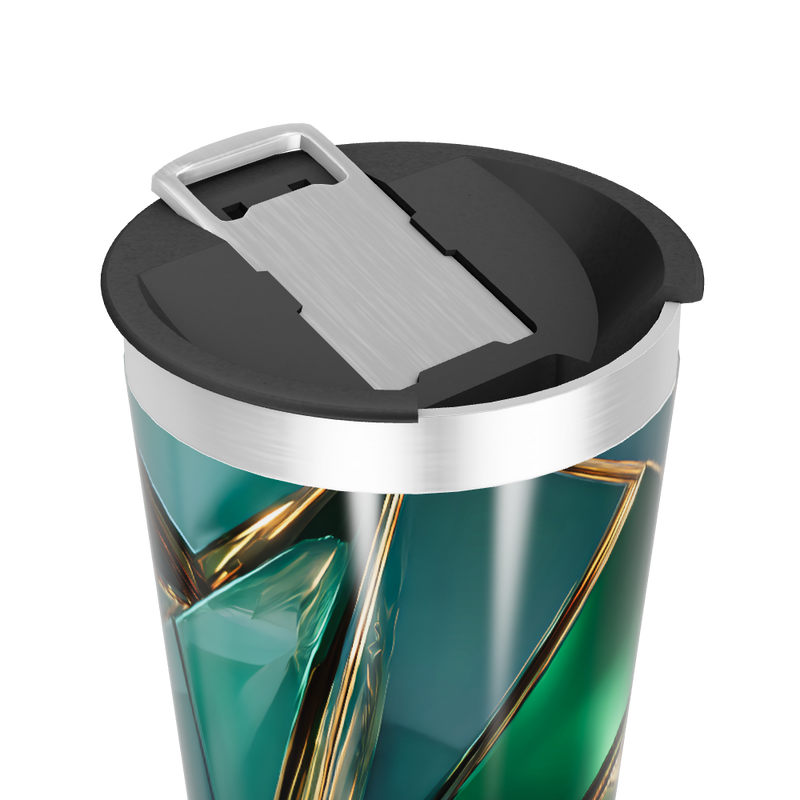 Copo Térmico - Verde com Detalhes Dourados