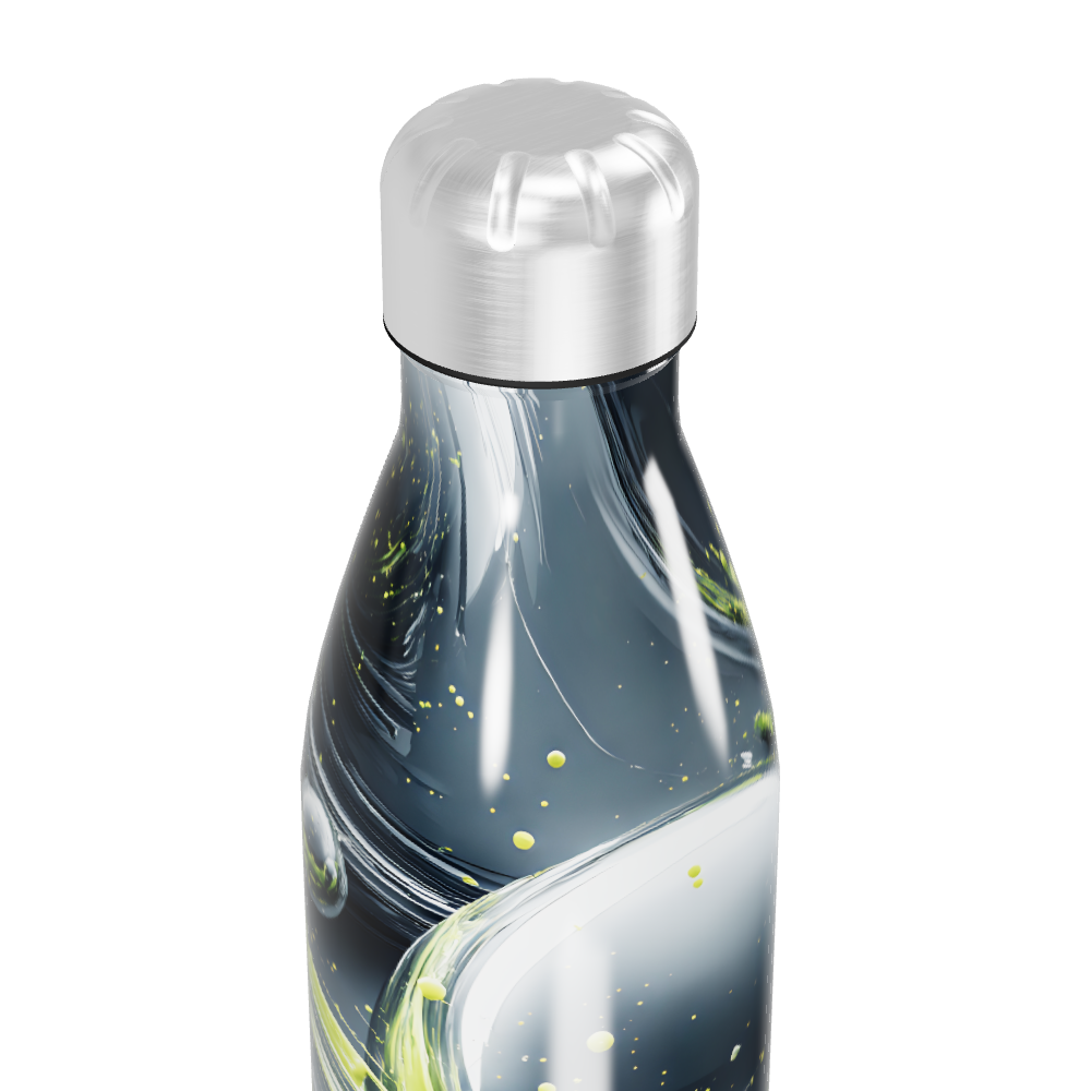 Garrafa Inox Verde com Estampa Abstrata