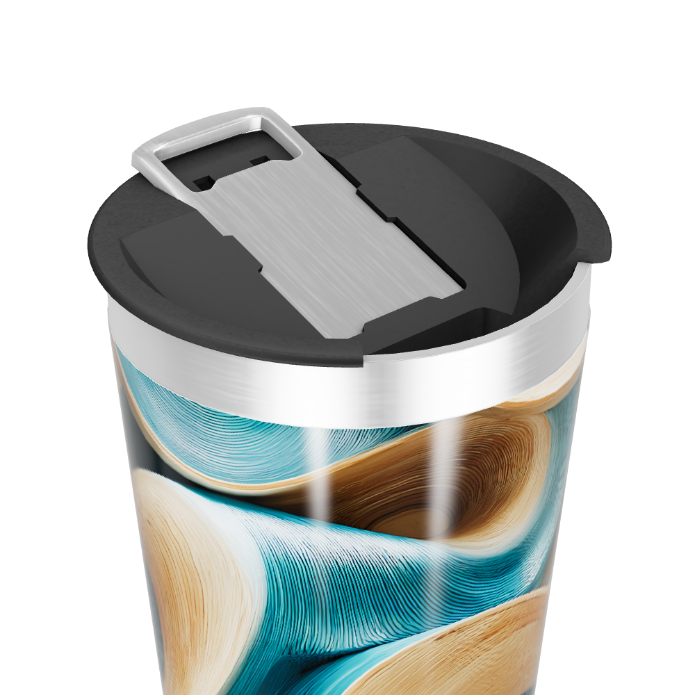 Copo Térmico - Abstrato Azul e Bege