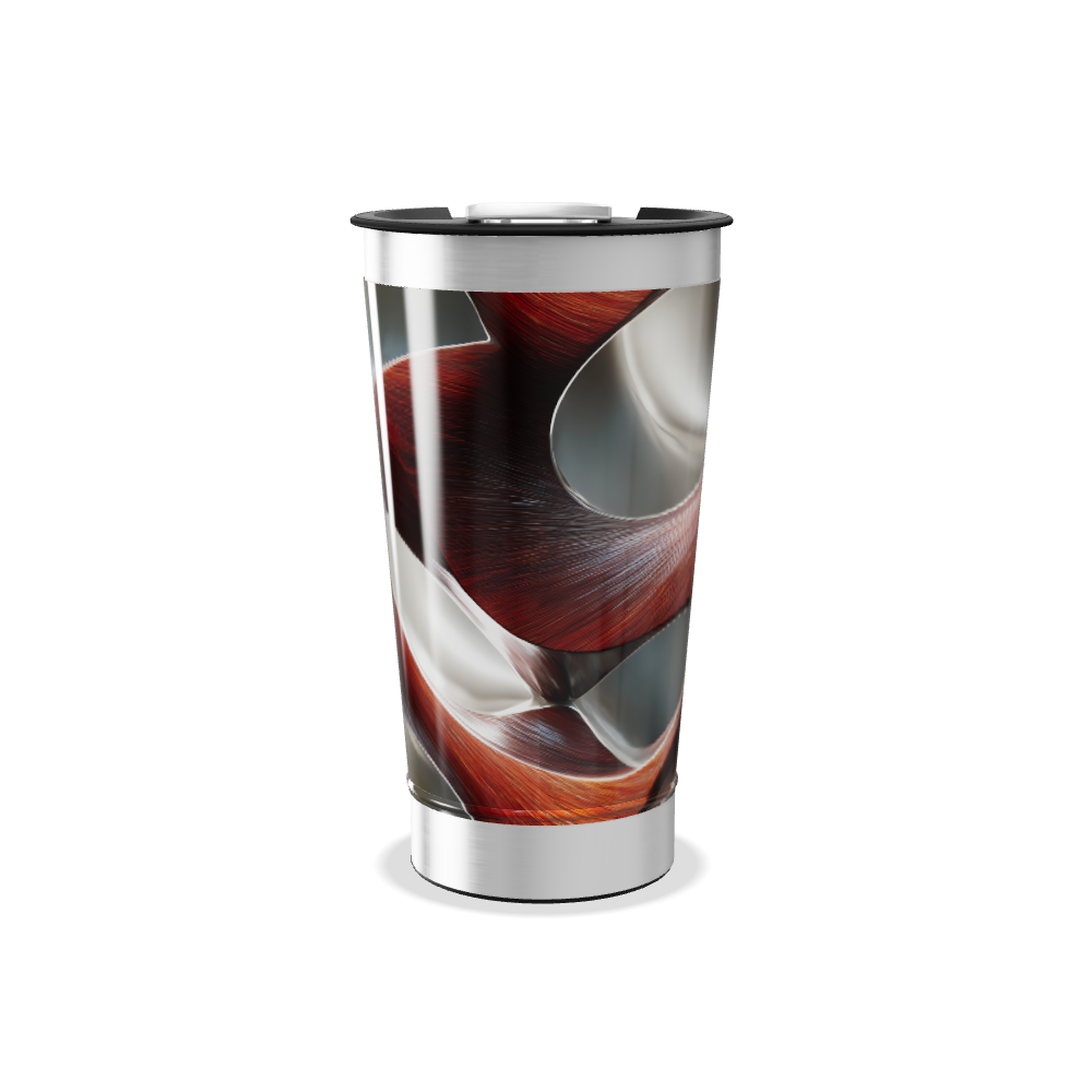 Copo Térmico - Design Abstrato Metalizado