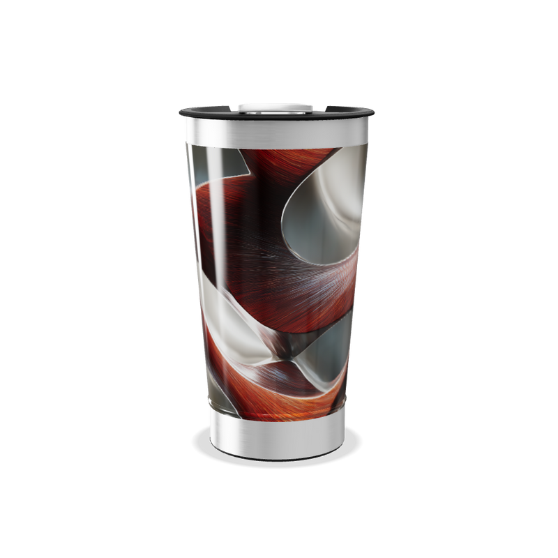 Copo Térmico - Design Abstrato Metalizado