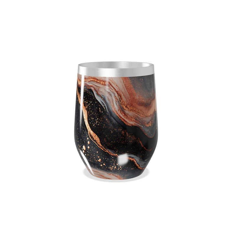 Copo Térmico Slim - Mármore Preto e Dourado