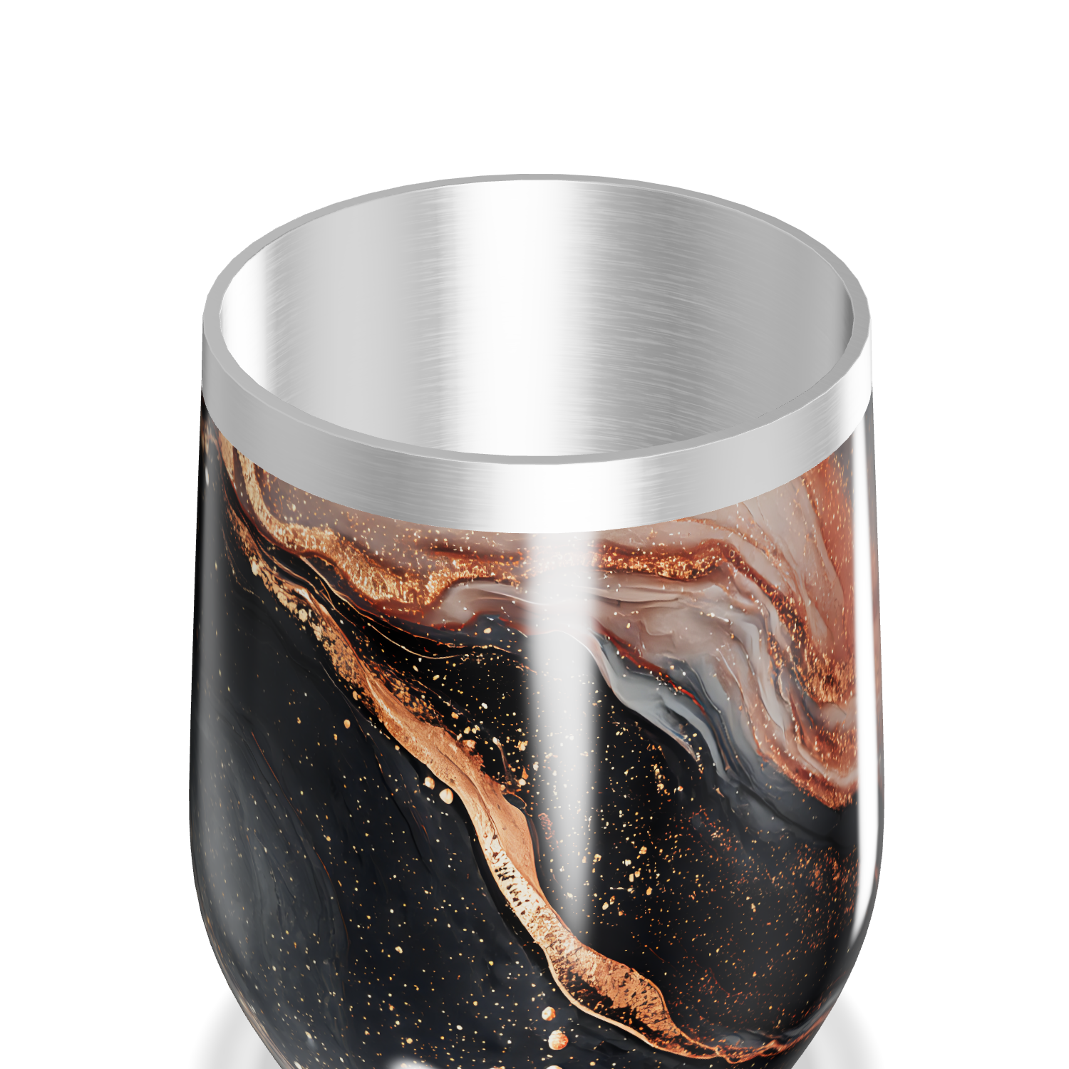 Copo Térmico Slim - Mármore Preto e Dourado