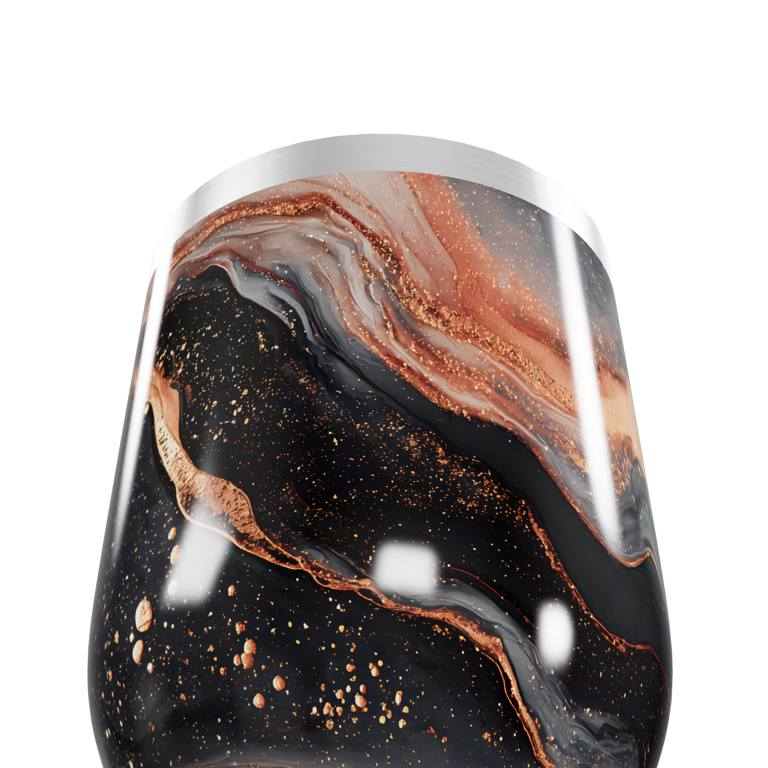 Copo Térmico Slim - Mármore Preto e Dourado