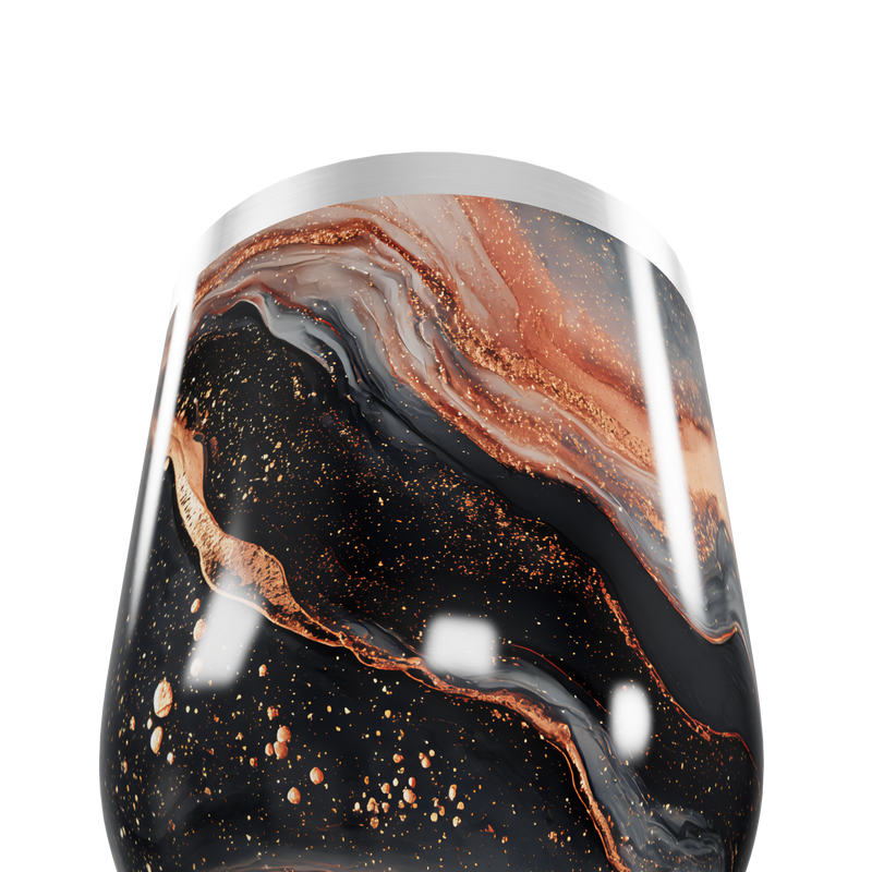 Copo Térmico Slim - Mármore Preto e Dourado