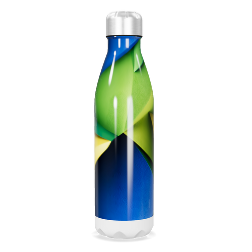Garrafa Inox Estampa Colorida Verde Azul