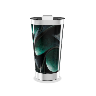 Copo Térmico - Verde Abstrato em Aço Inox