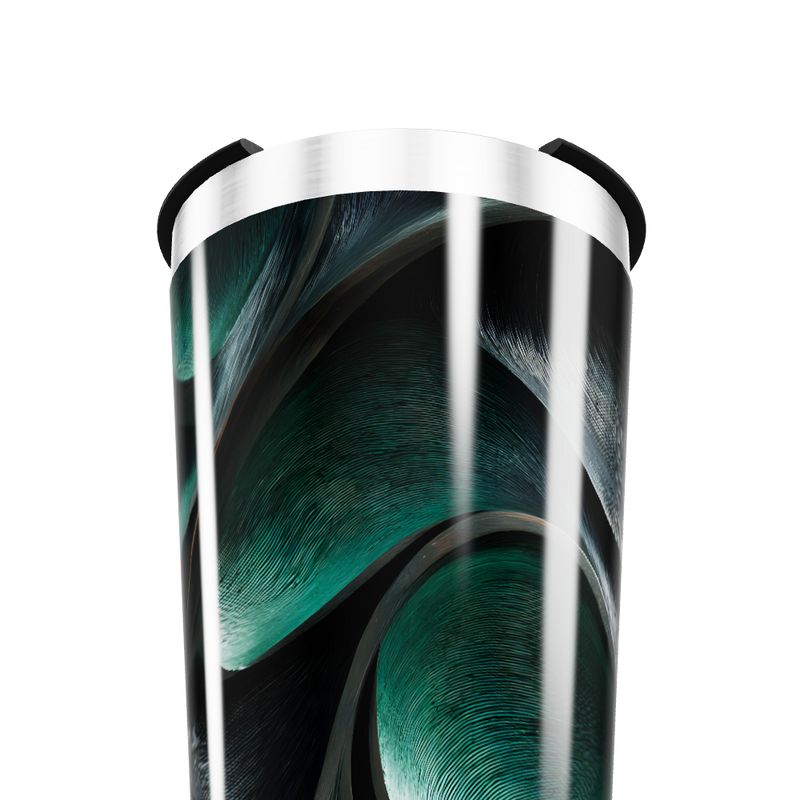 Copo Térmico - Verde Abstrato em Aço Inox