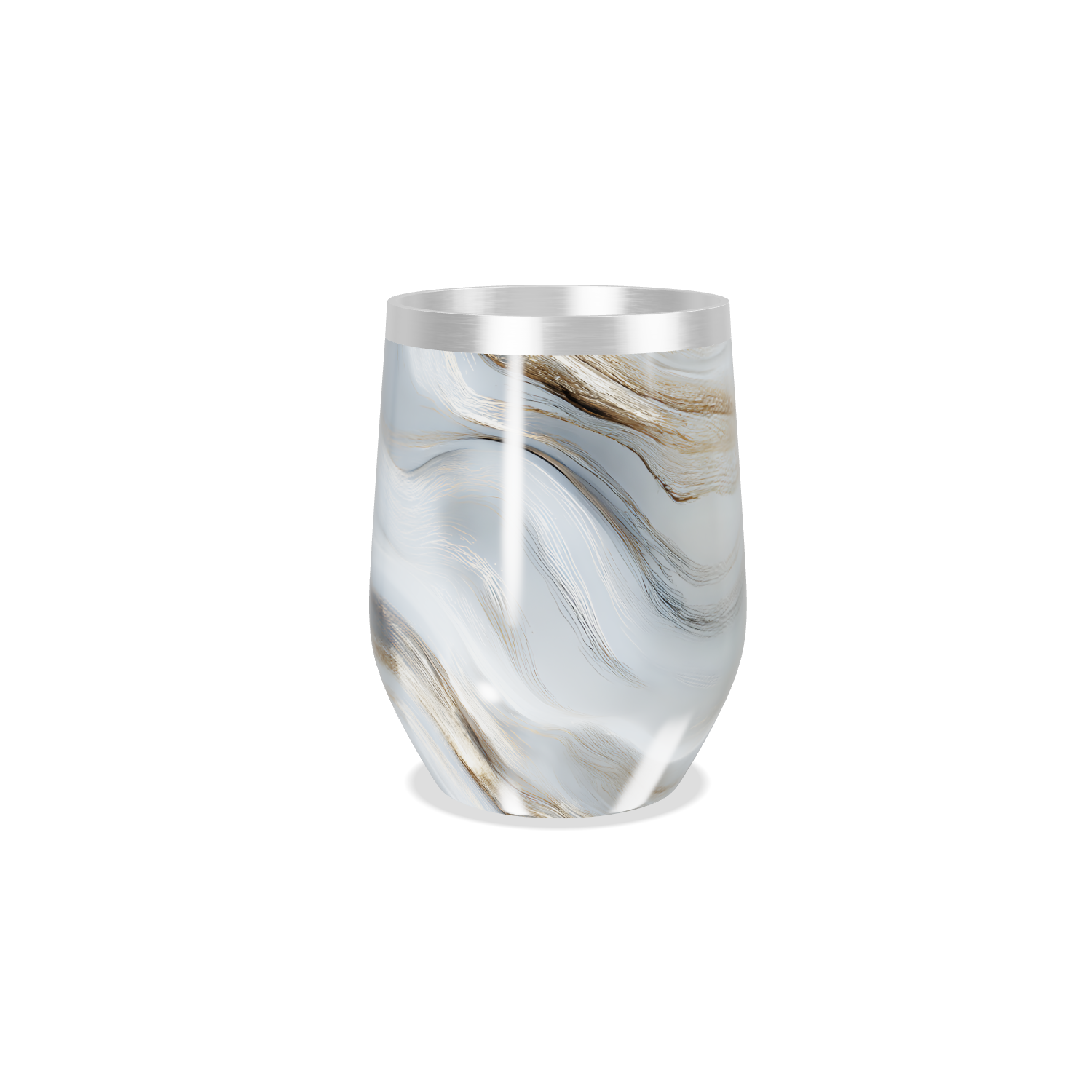 Copo Térmico Slim - Mármore Branco e Dourado