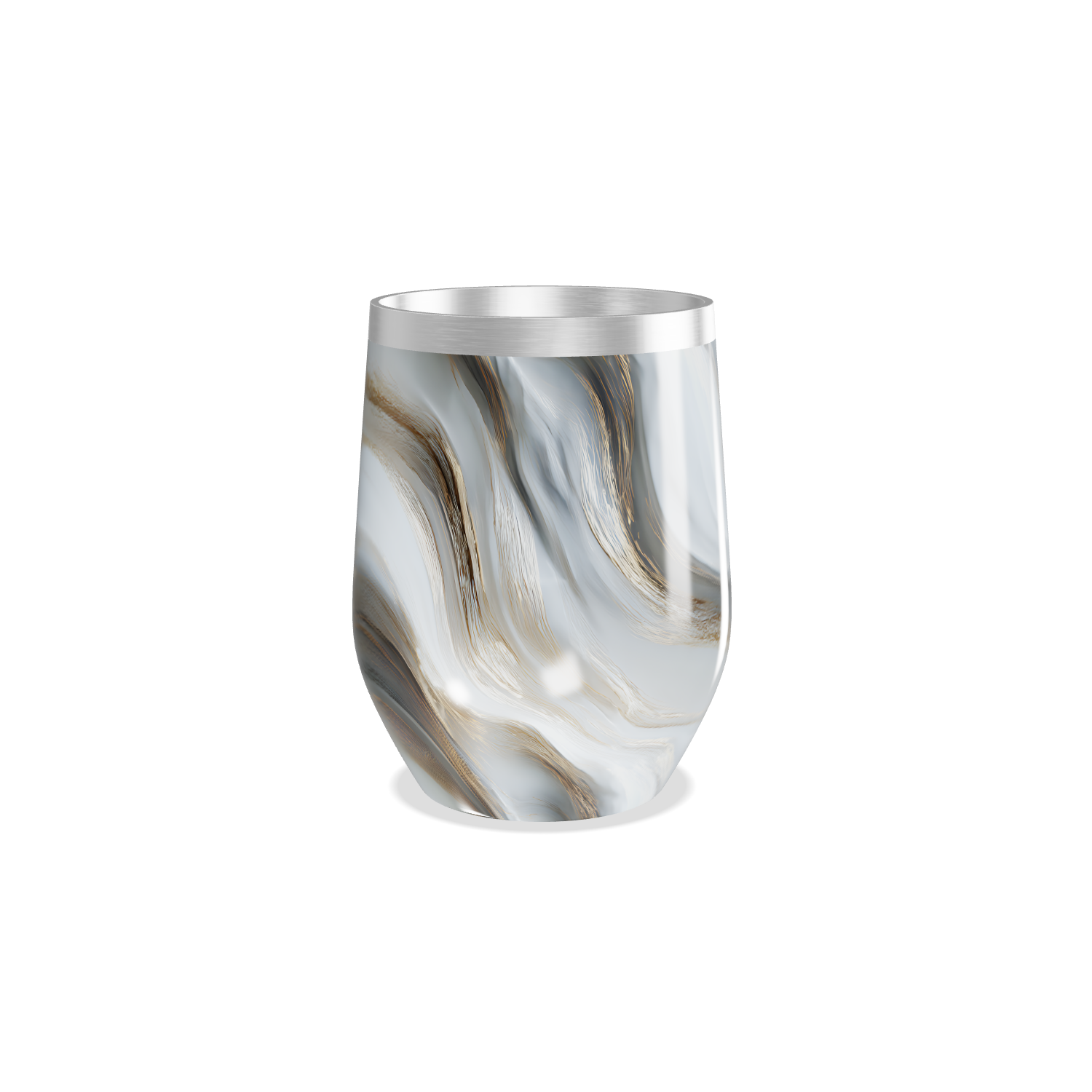 Copo Térmico Slim - Mármore Branco e Dourado