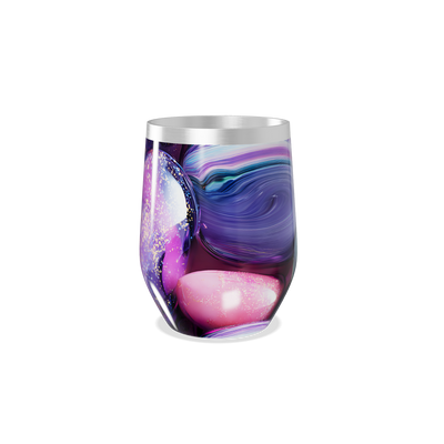 Copo Térmico Slim - Arte Abstrata Roxa