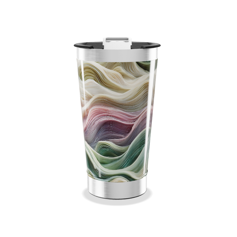 Copo Térmico - Estampa Ondas Coloridas