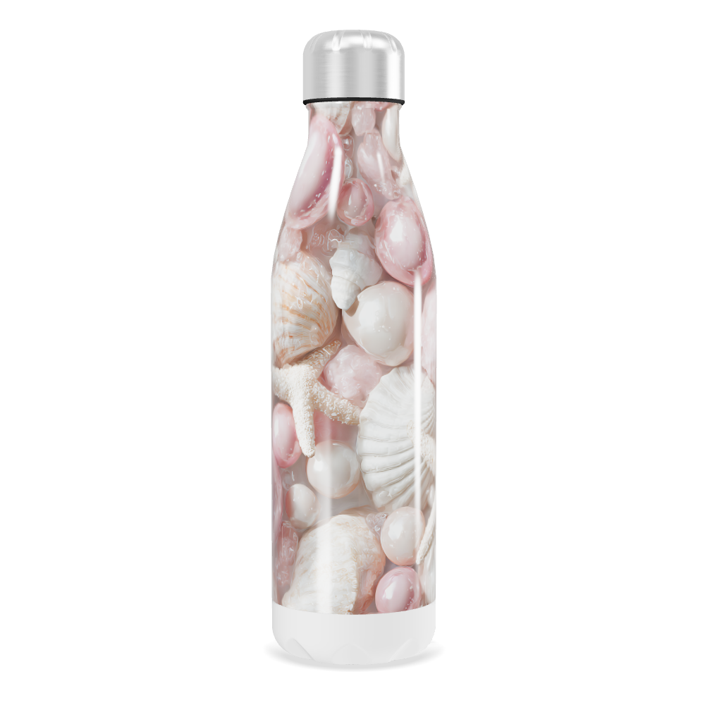 Garrafa Inox Estampa Conchas e Estrelas do Mar