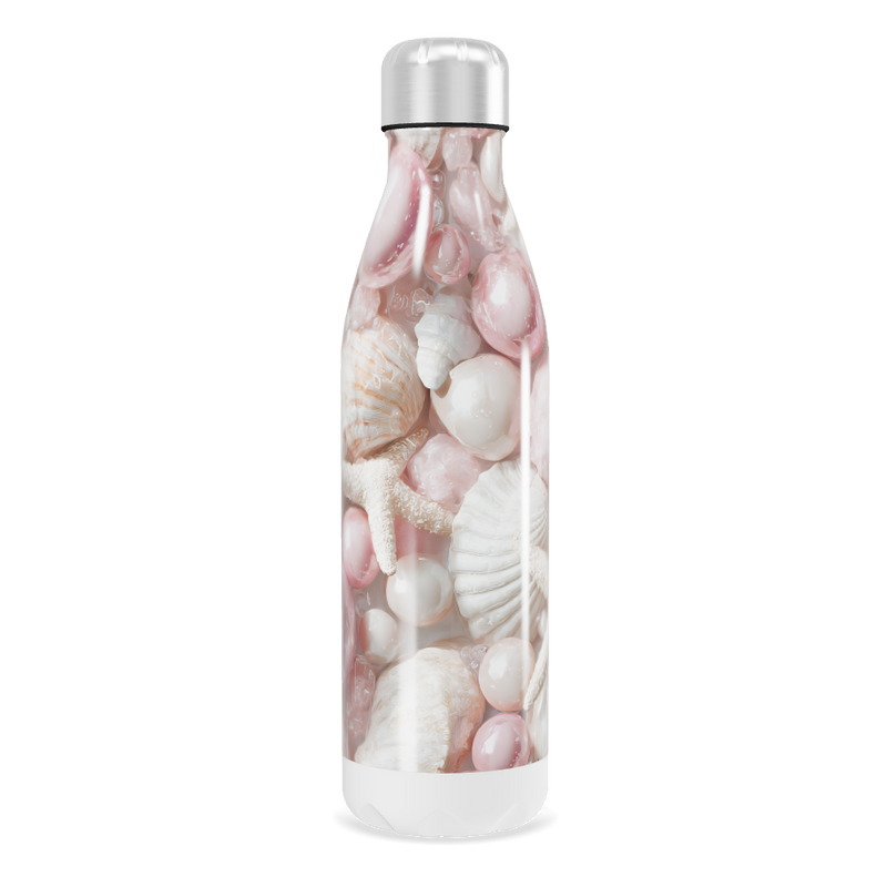 Garrafa Inox Estampa Conchas e Estrelas do Mar
