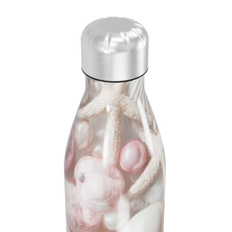 Garrafa Inox Estampa Conchas e Estrelas do Mar