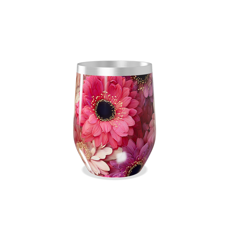 Copo Térmico Slim - Flores Rosa Inox