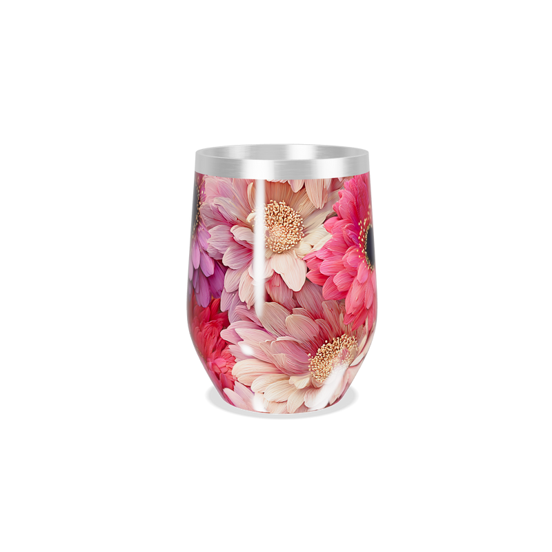 Copo Térmico Slim - Flores Rosa Inox