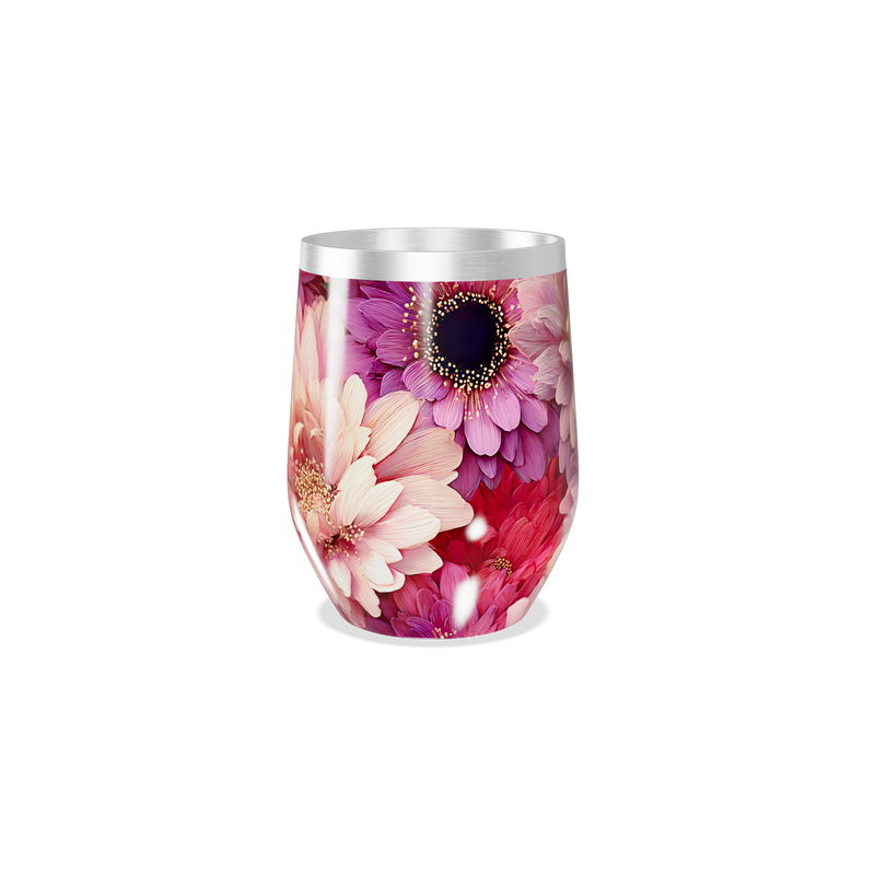 Copo Térmico Slim - Flores Rosa Inox