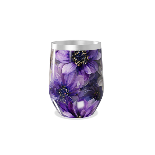 Copo Térmico Slim - Flores Roxas Aço Inox