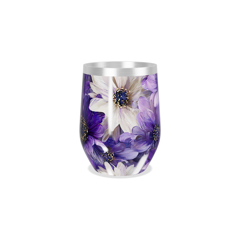 Copo Térmico Slim - Flores Roxas Aço Inox