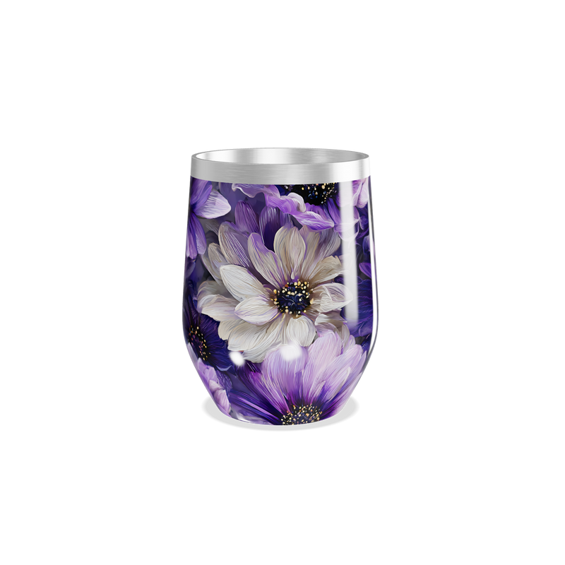 Copo Térmico Slim - Flores Roxas Aço Inox