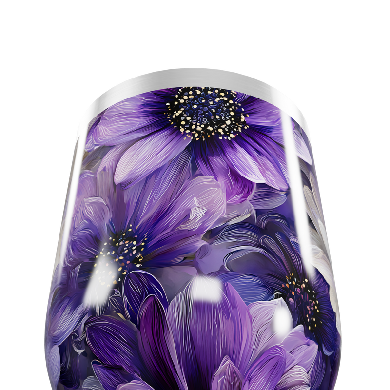 Copo Térmico Slim - Flores Roxas Aço Inox