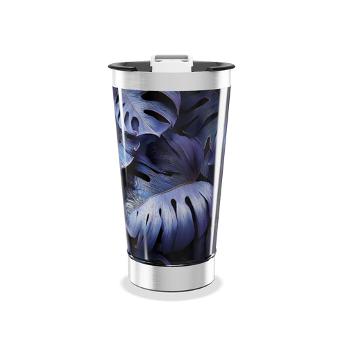Copo Térmico - Folhas Azul Aço Inox