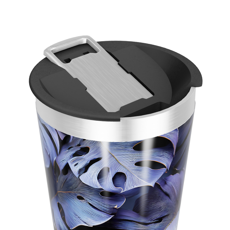 Copo Térmico - Folhas Azul Aço Inox