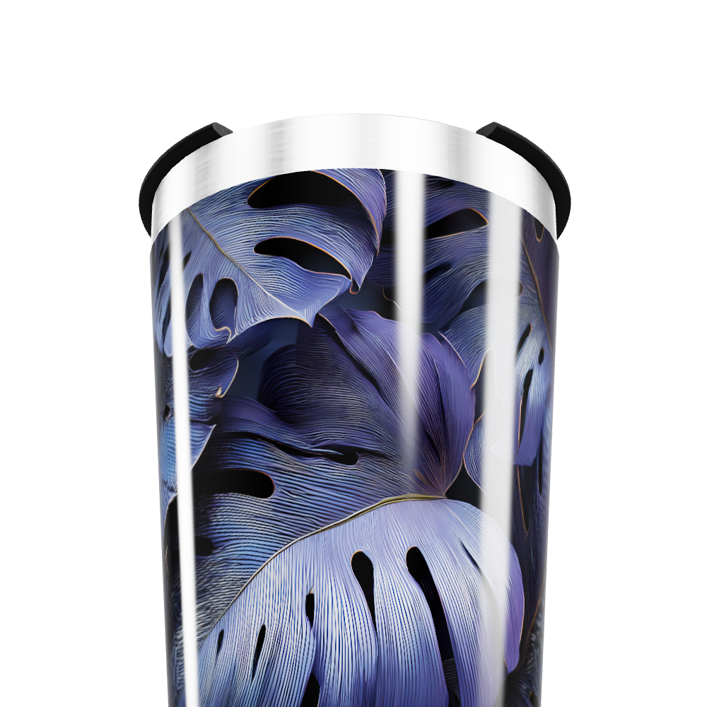 Copo Térmico - Folhas Azul Aço Inox