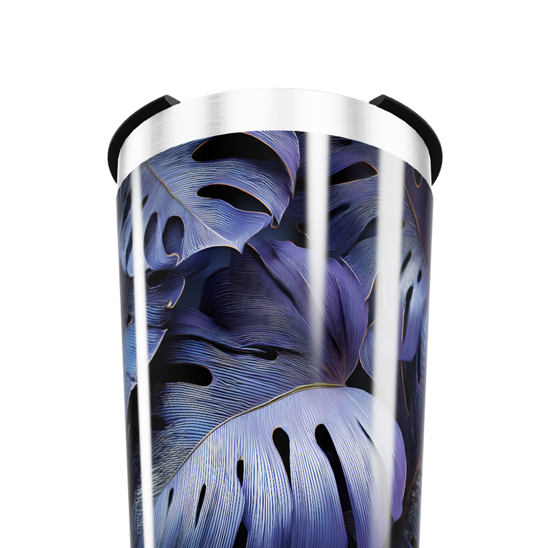 Copo Térmico - Folhas Azul Aço Inox