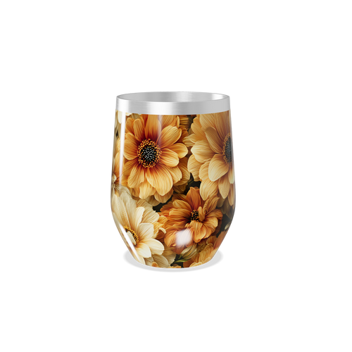 Copo Térmico Slim - Floral Laranja Inox