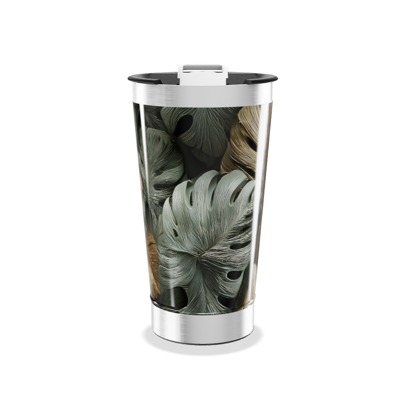 Copo Térmico - Folhagem Tropical Aço Inox