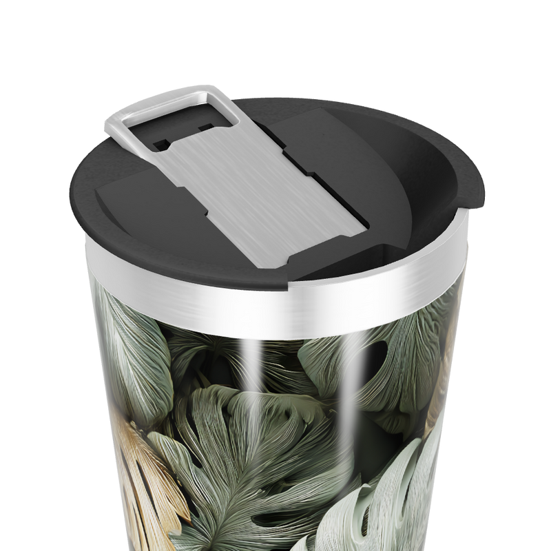 Copo Térmico - Folhagem Tropical Aço Inox