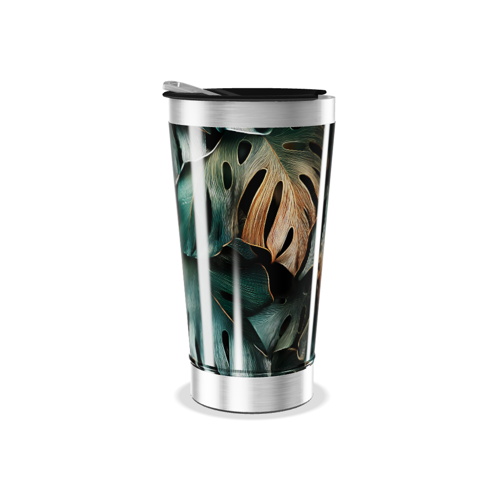 Copo Térmico - Folhagem Tropical Aço Inox