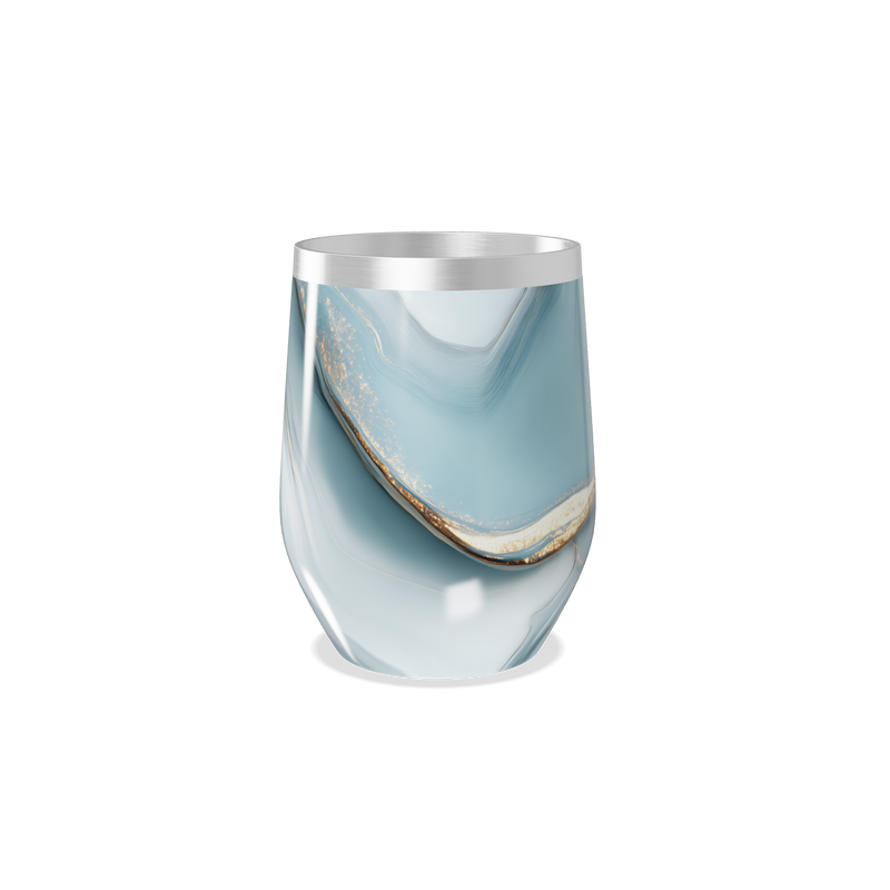 Copo Térmico Slim - Azul Marmorizado Aço Inox