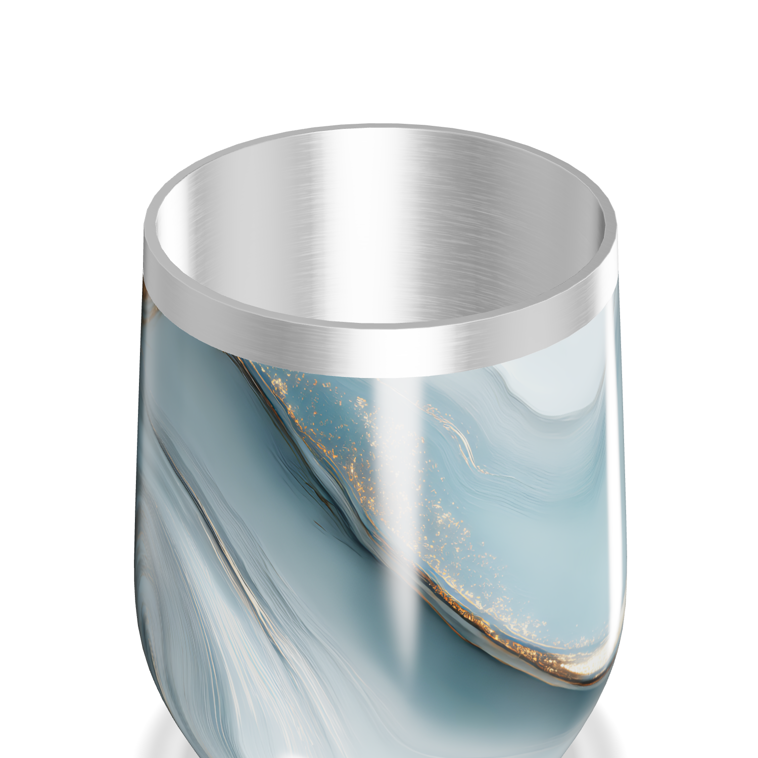 Copo Térmico Slim - Azul Marmorizado Aço Inox