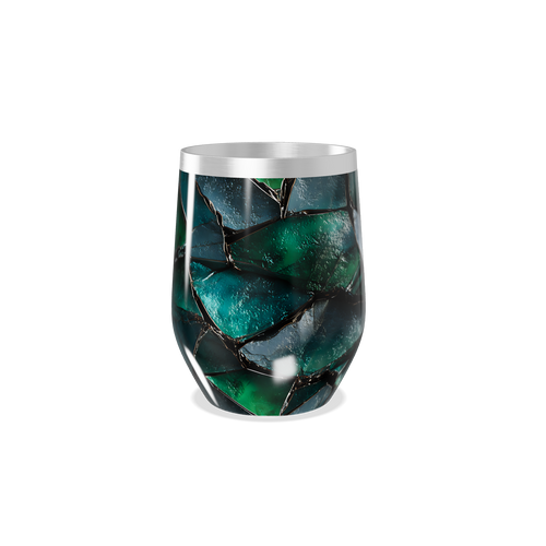 Copo Térmico Slim - Vidro Azul Marmorizado