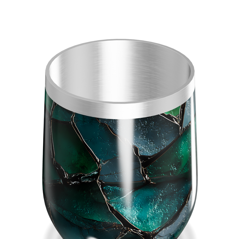 Copo Térmico Slim - Vidro Azul Marmorizado