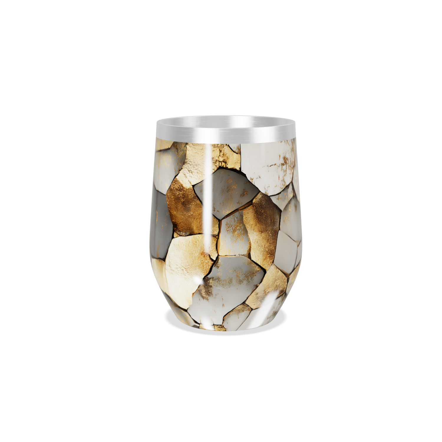 Copo Térmico Slim - Textura Pedra Dourada