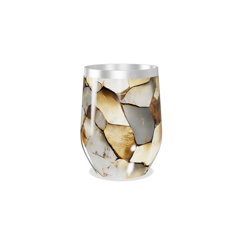Copo Térmico Slim - Textura Pedra Dourada