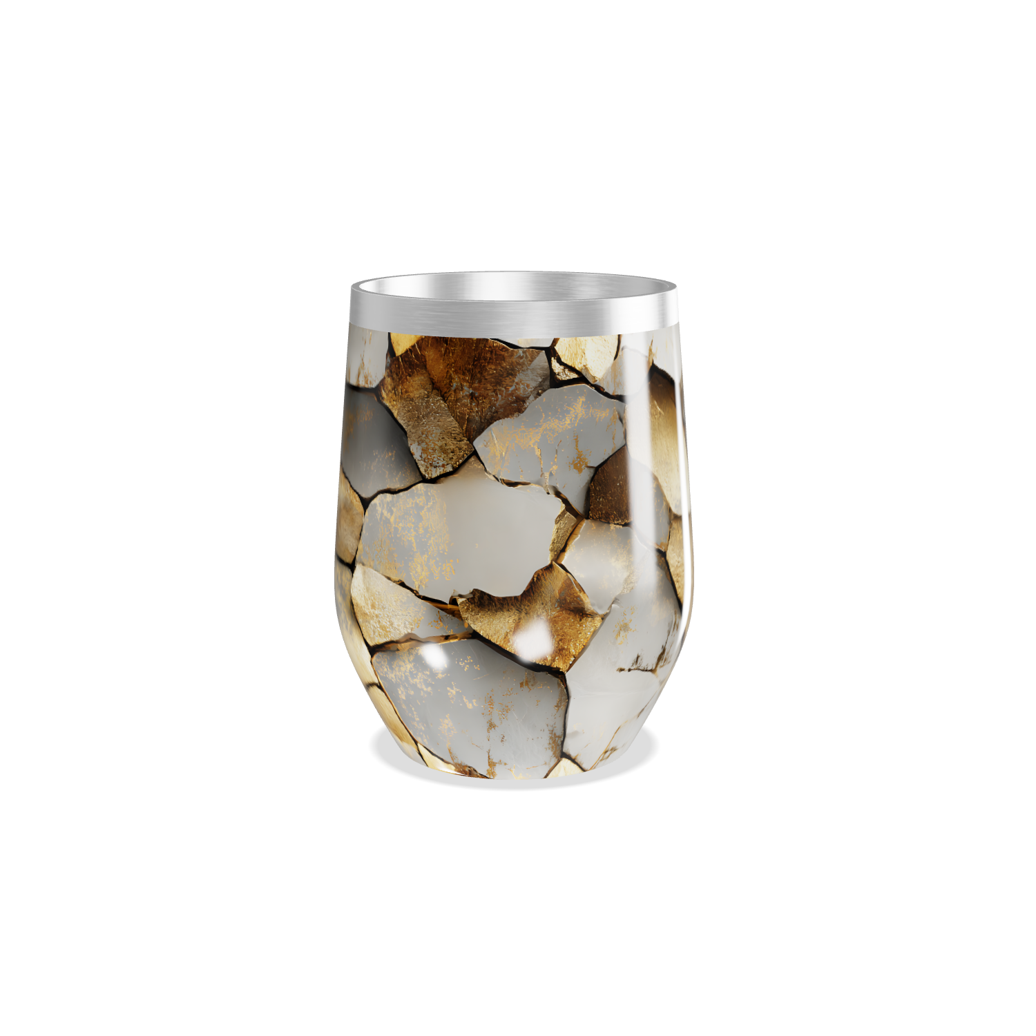 Copo Térmico Slim - Textura Pedra Dourada