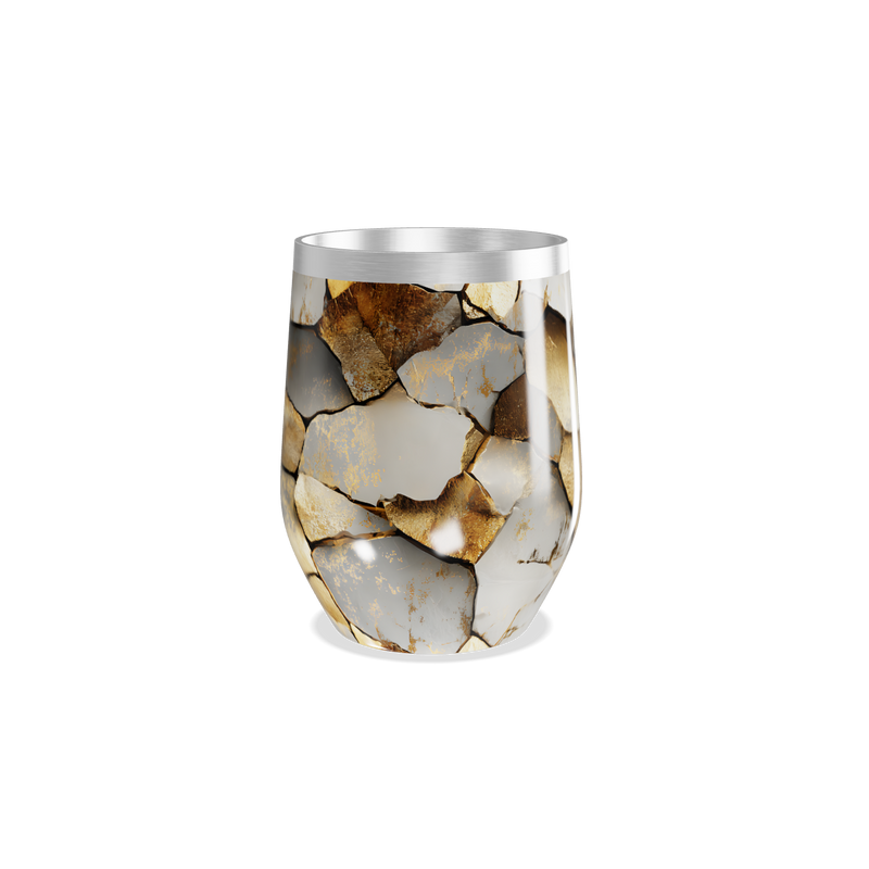 Copo Térmico Slim - Textura Pedra Dourada