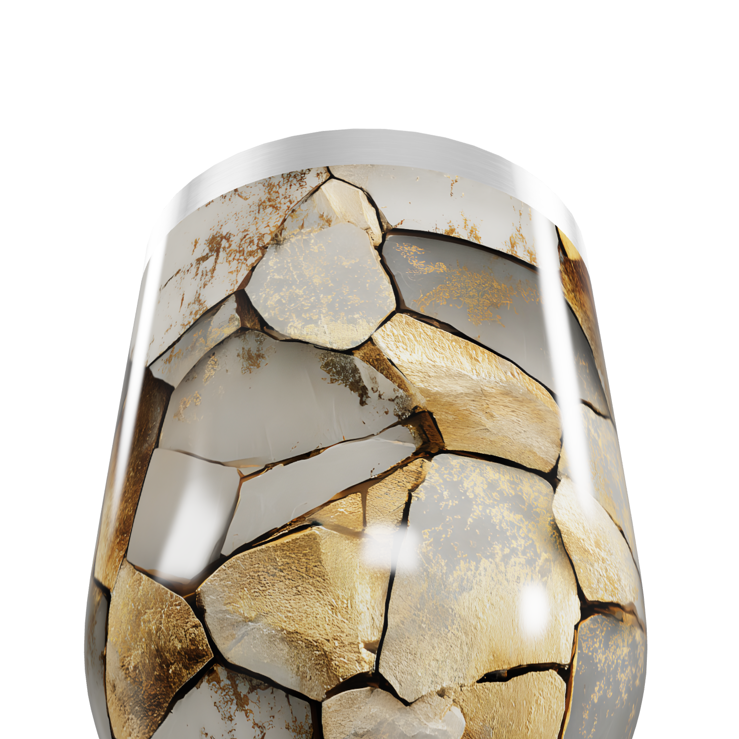 Copo Térmico Slim - Textura Pedra Dourada