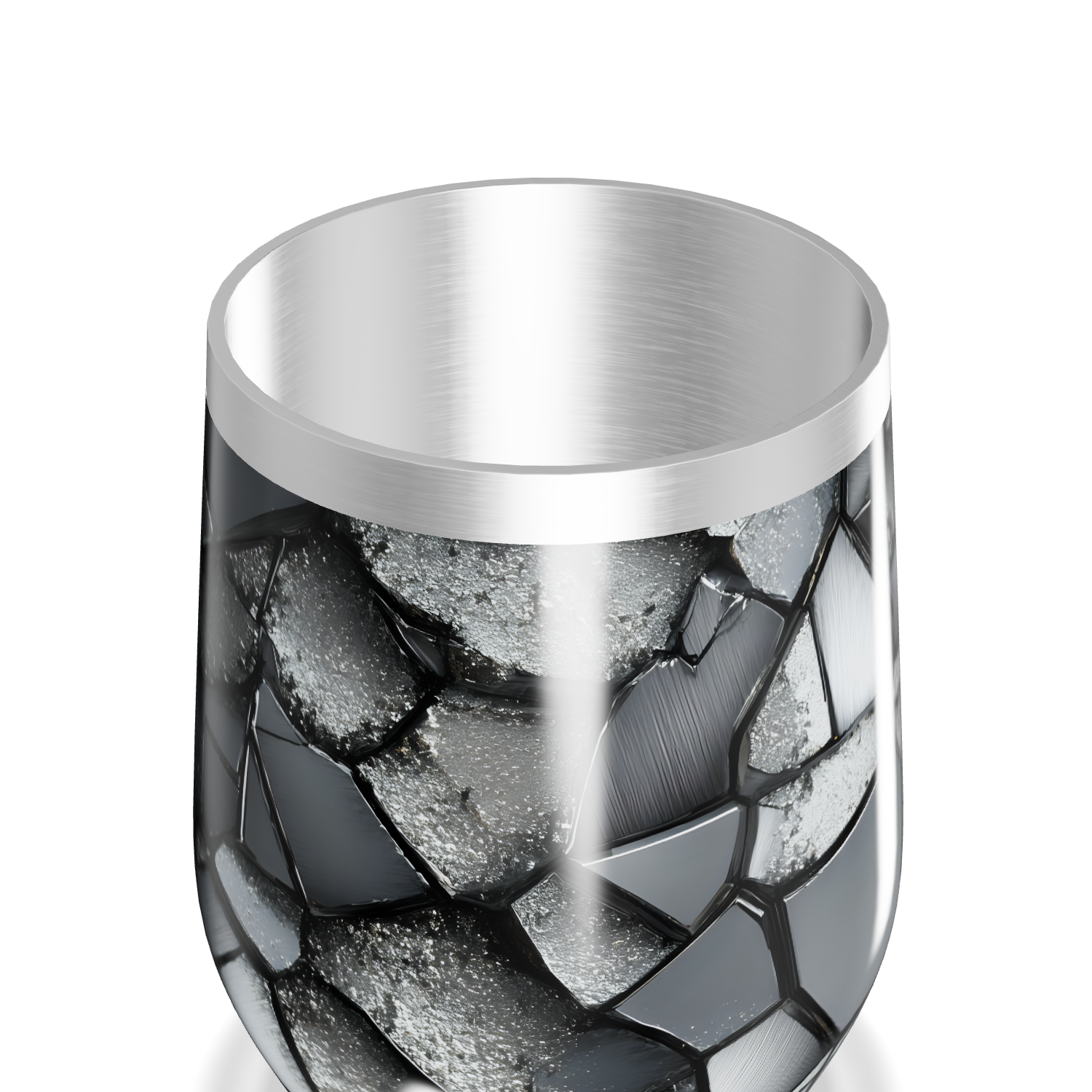 Copo Térmico Slim - Efeito Pedra Preto e Cinza